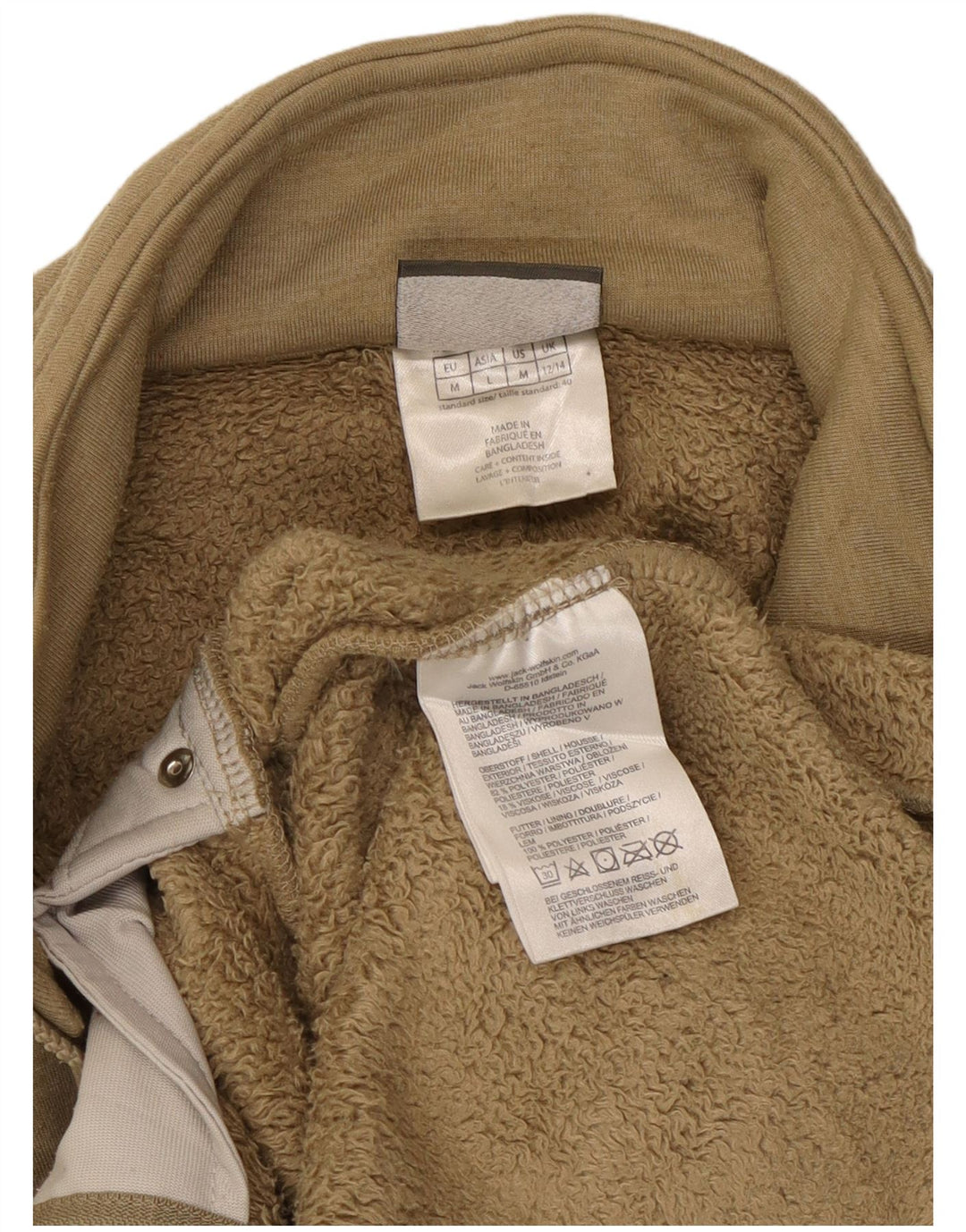 Jack Wolfskin Damen Liner-Trainingsanzug-Oberjacke UK 12/14 Mittelbeige