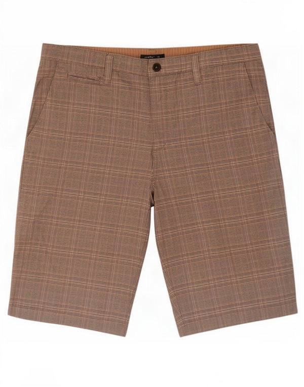 Celio Herren Chinoshorts 2XL W42 Braun karierte Baumwolle