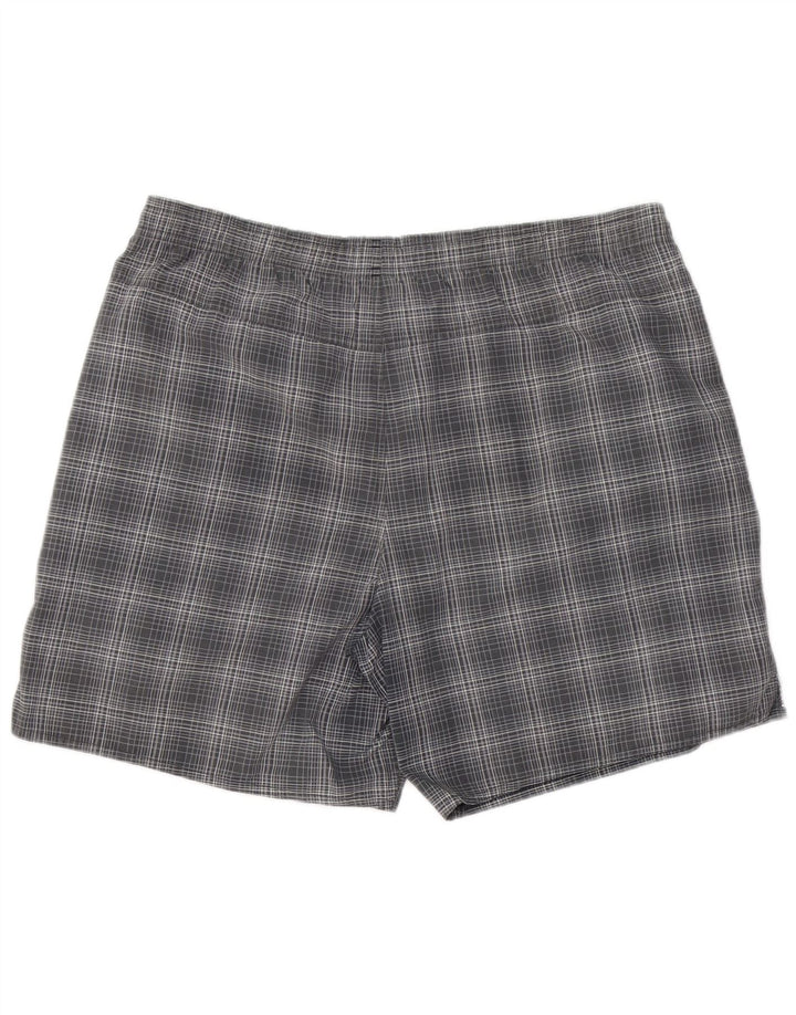 ADIDAS Herren-Badeshorts, groß, grau kariert, Polyester