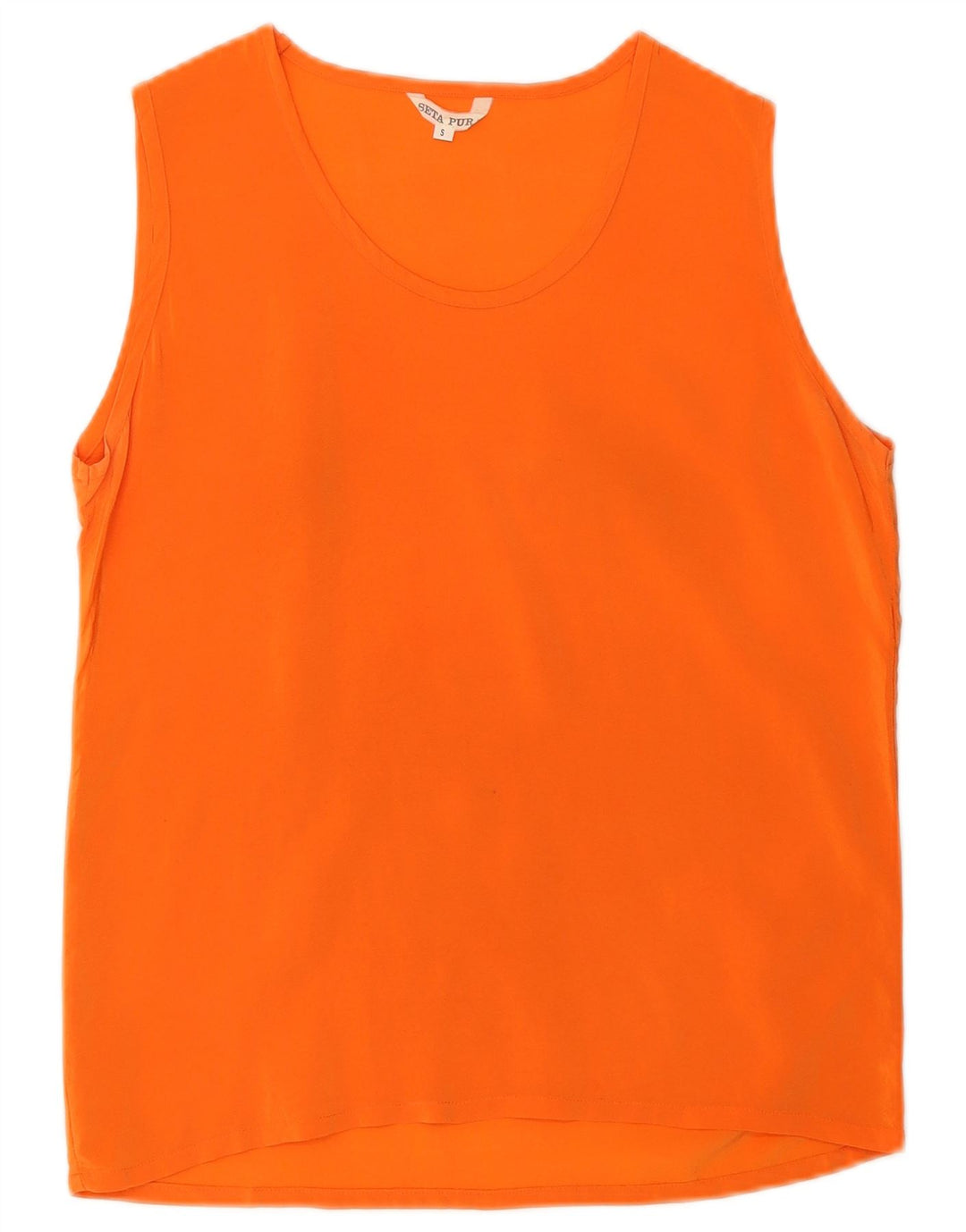 Vintage Damen Weste Top UK 10 Kleine Orange Seide