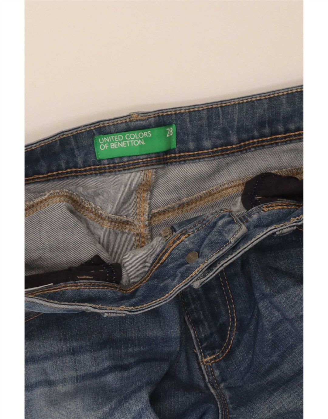 Benetton Damen Slim Jeans W28 L32 Blau