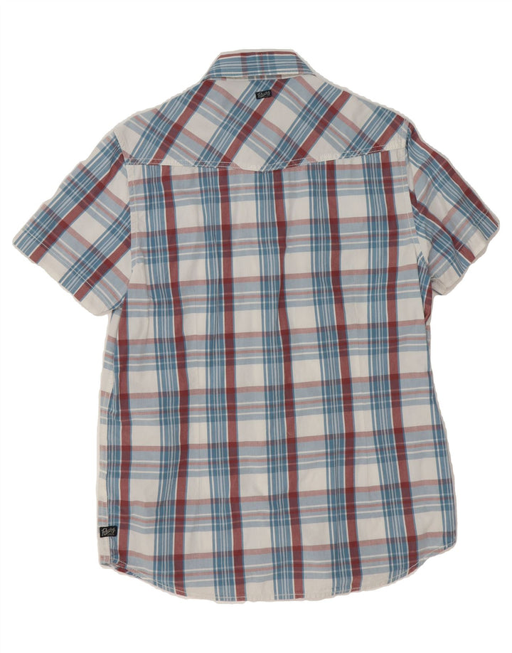 PETROL INDUSTRIES Mens Short Sleeve Shirt Medium Blue Check Vintage Petrol Industries and Second-Hand Petrol Industries from Messina Hembry 