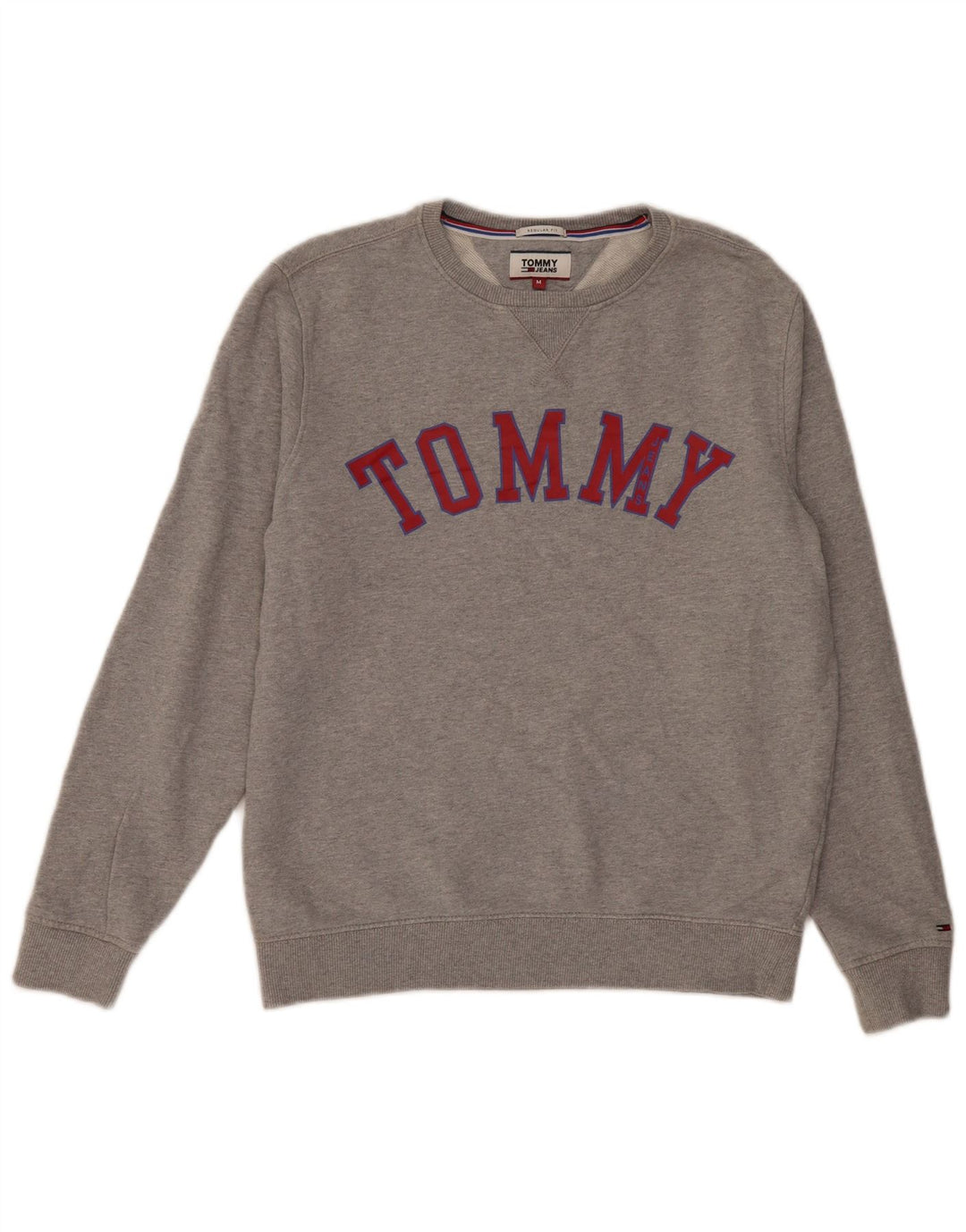 Tommy Hilfiger Damen Grafik-Sweatshirtpullover UK 14 Mittelgrau meliert