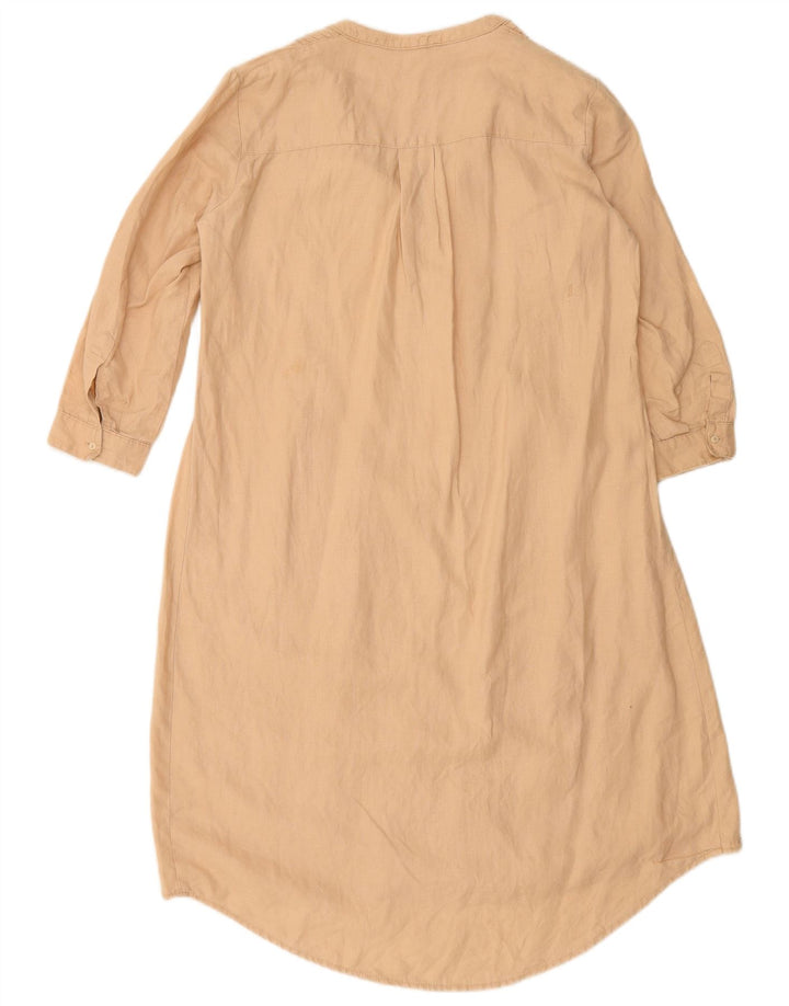BENETTON Damen Tunikakleid mit 3/4-Ärmeln, UK 14, Mittelbeige