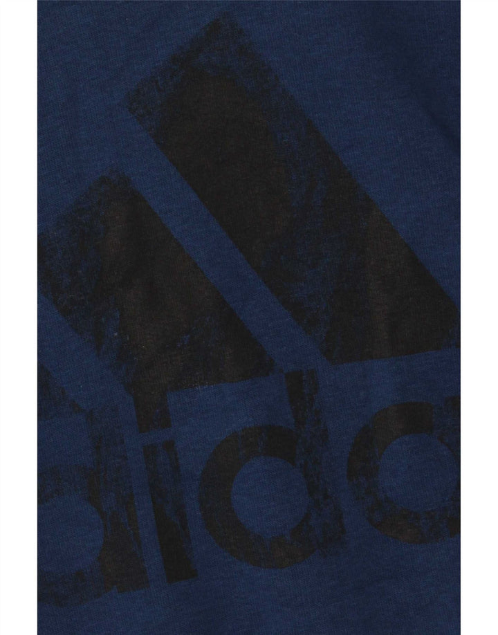 Adidas Herren Graphic Hoodie Pullover mittelblaue Baumwolle