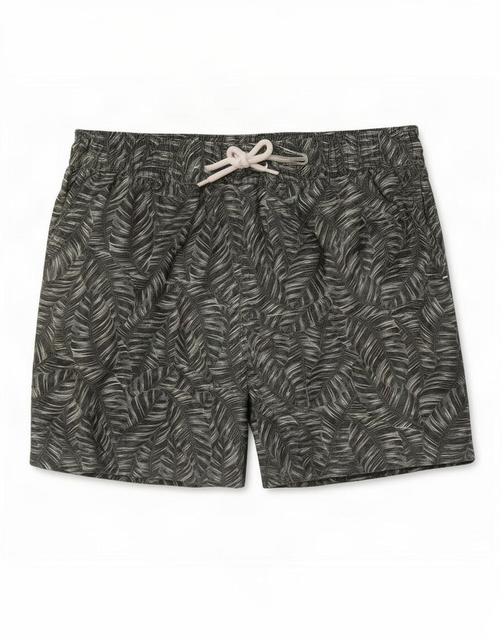 Reiss Herren-Badeshorts, klein, grünes Blumenmuster, Polyester