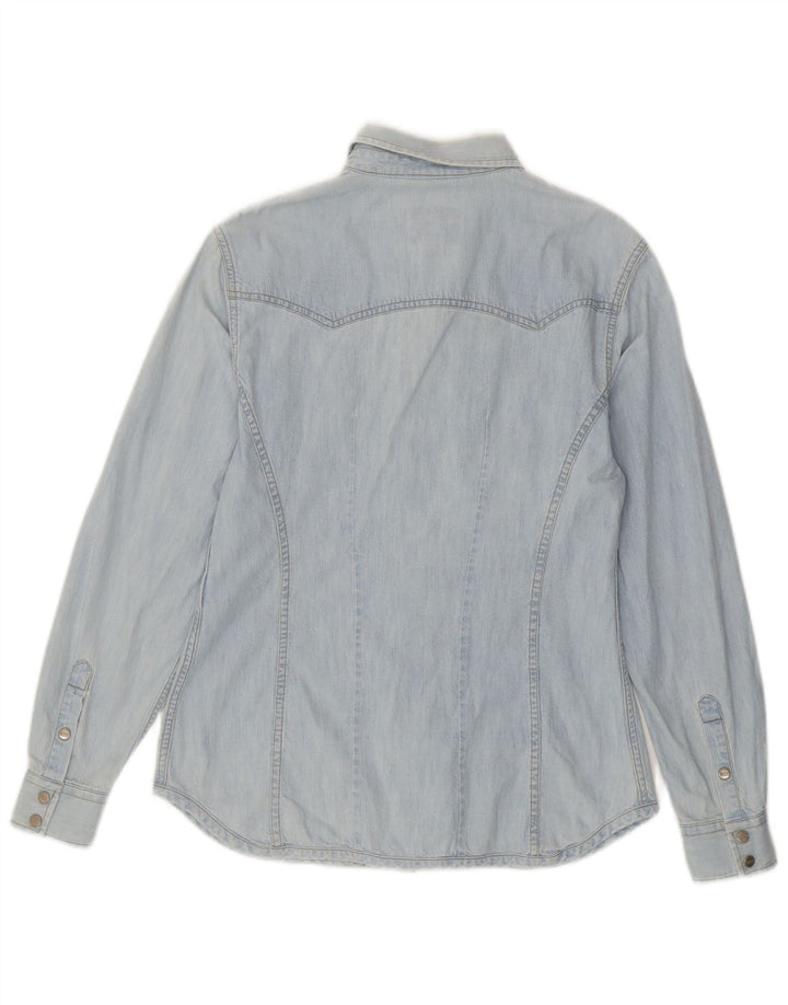 Gas Damen Jeanshemd UK 12 Mittelblaue Baumwolle