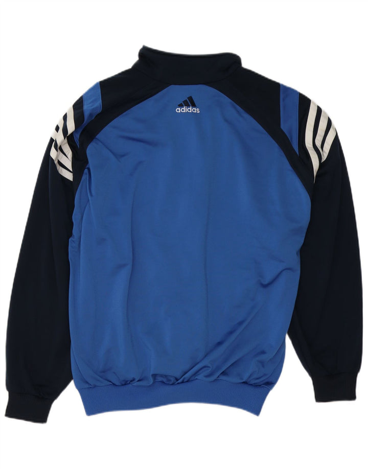 Adidas Herren-Trainingsanzug-Oberteiljacke UK 38/40 Mittelblaues Colourblock-Polyester