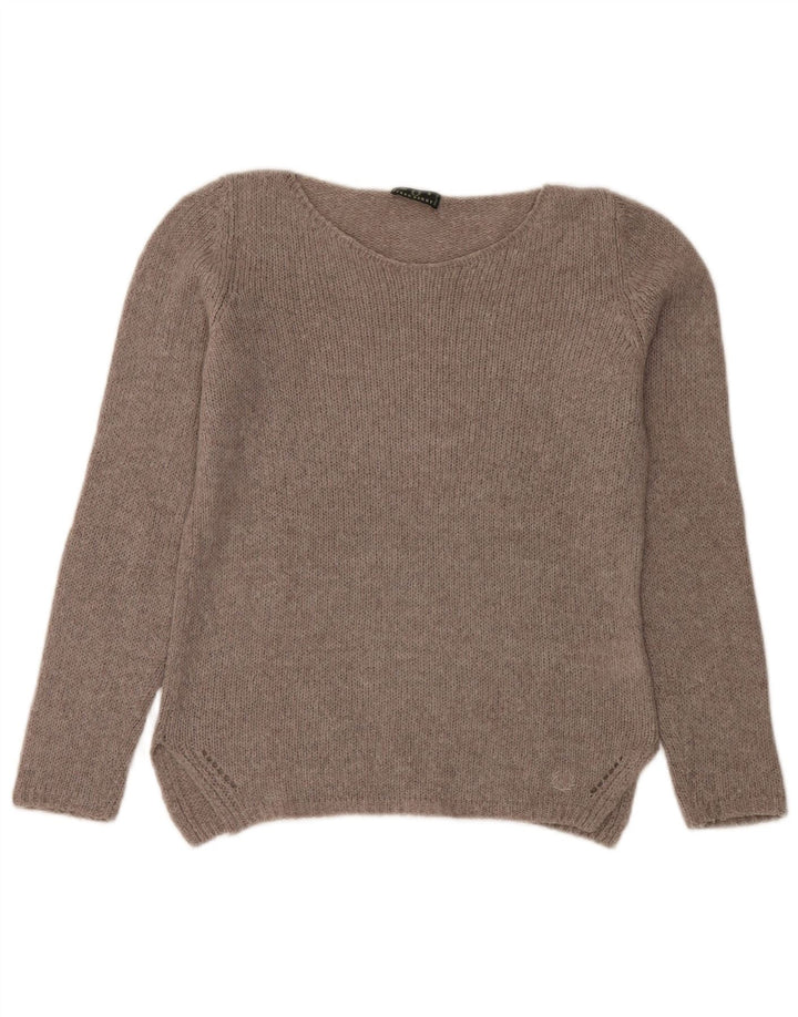 Fred Perry Damen-Pullover mit U-Boot-Ausschnitt, Gr. 10, Größe S, Grau, Polyamid