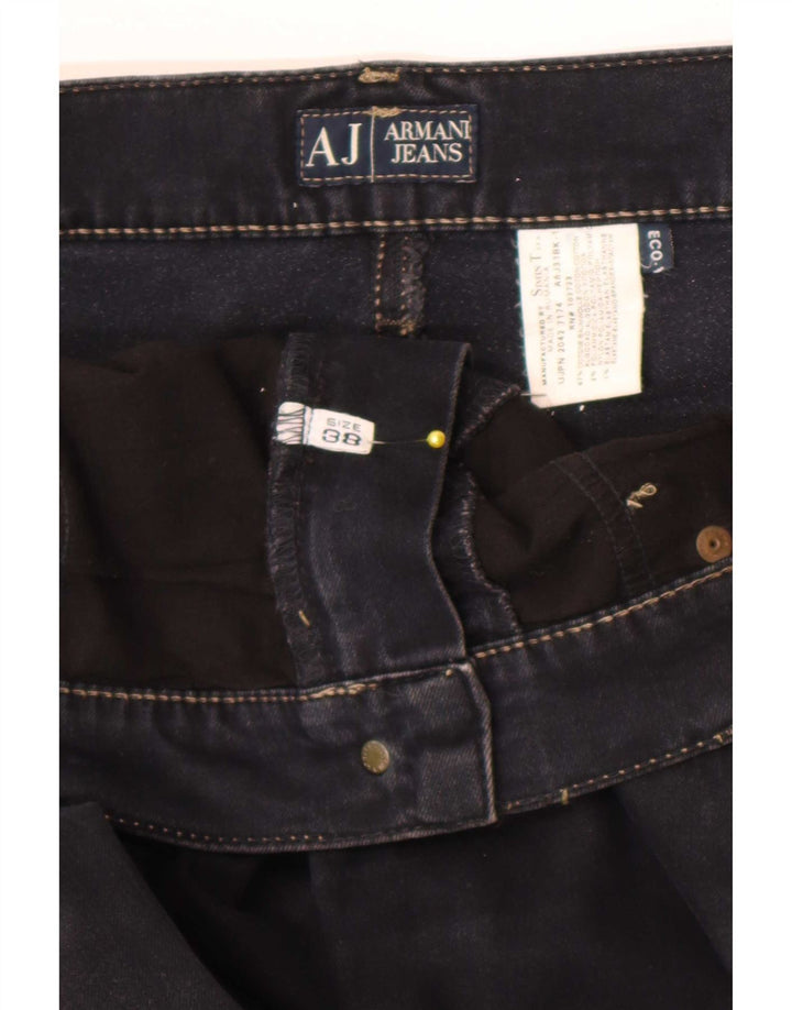 Armani Herren Straight Jeans W38 L29 Marineblaue Baumwolle