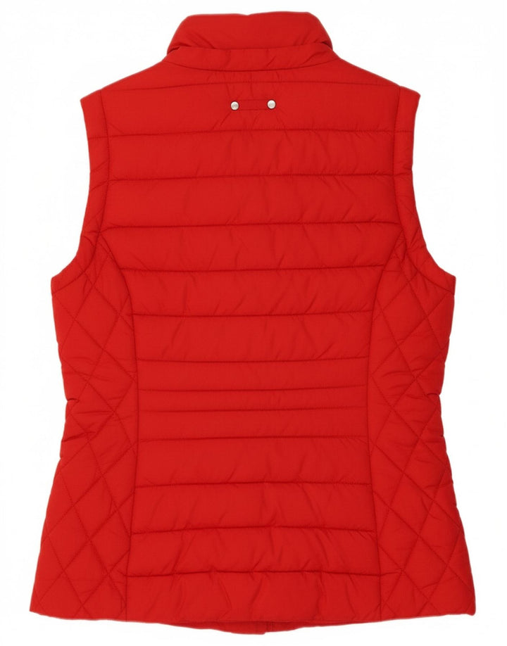 JOULES Womens Padded Gilet UK 10 Small Red Polyester
