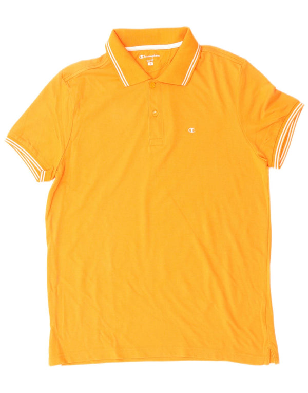 CHAMPION Mens Easy Fit Polo Shirt Medium Orange Cotton