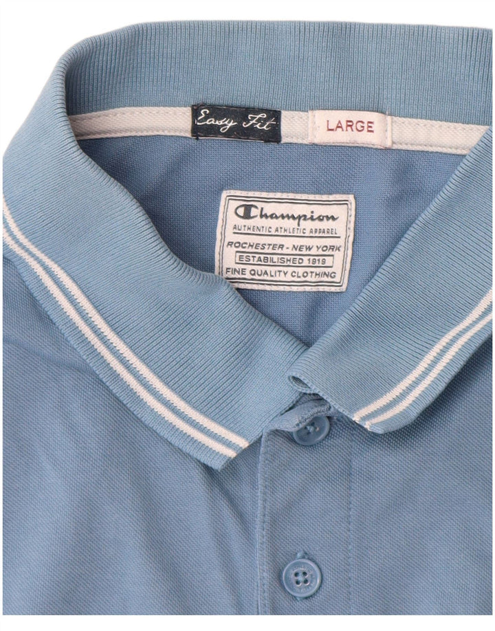 Champion Herren Easy Fit Poloshirt, Größe L, Blau
