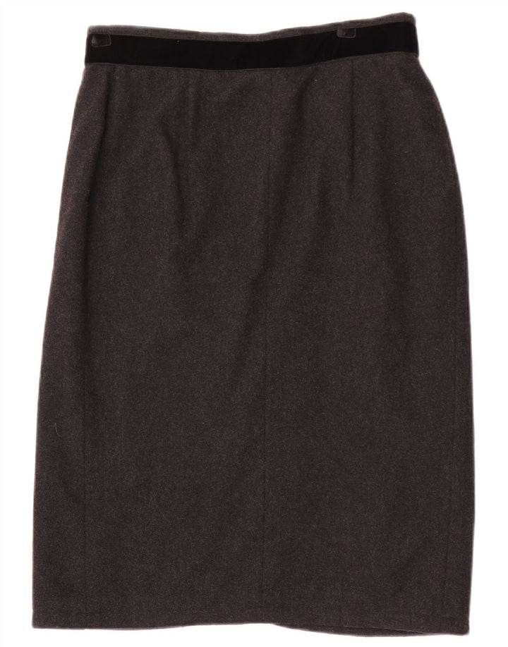 Luisa Spagnoli Damen Bleistiftrock IT 44 Medium W30 Graue Wolle