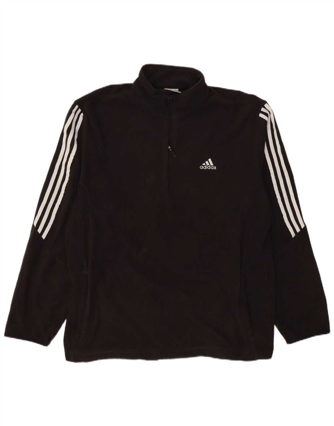 Adidas Herren Fleecepullover mit Reißverschluss, XL, Schwarz, Polyester