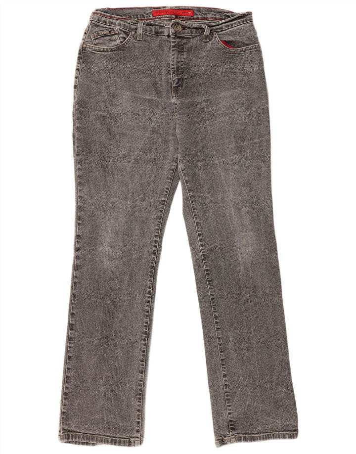 MARKS & SPENCER Damen Stretch Straight Jeans UK 16 Large W32 L30 Grau