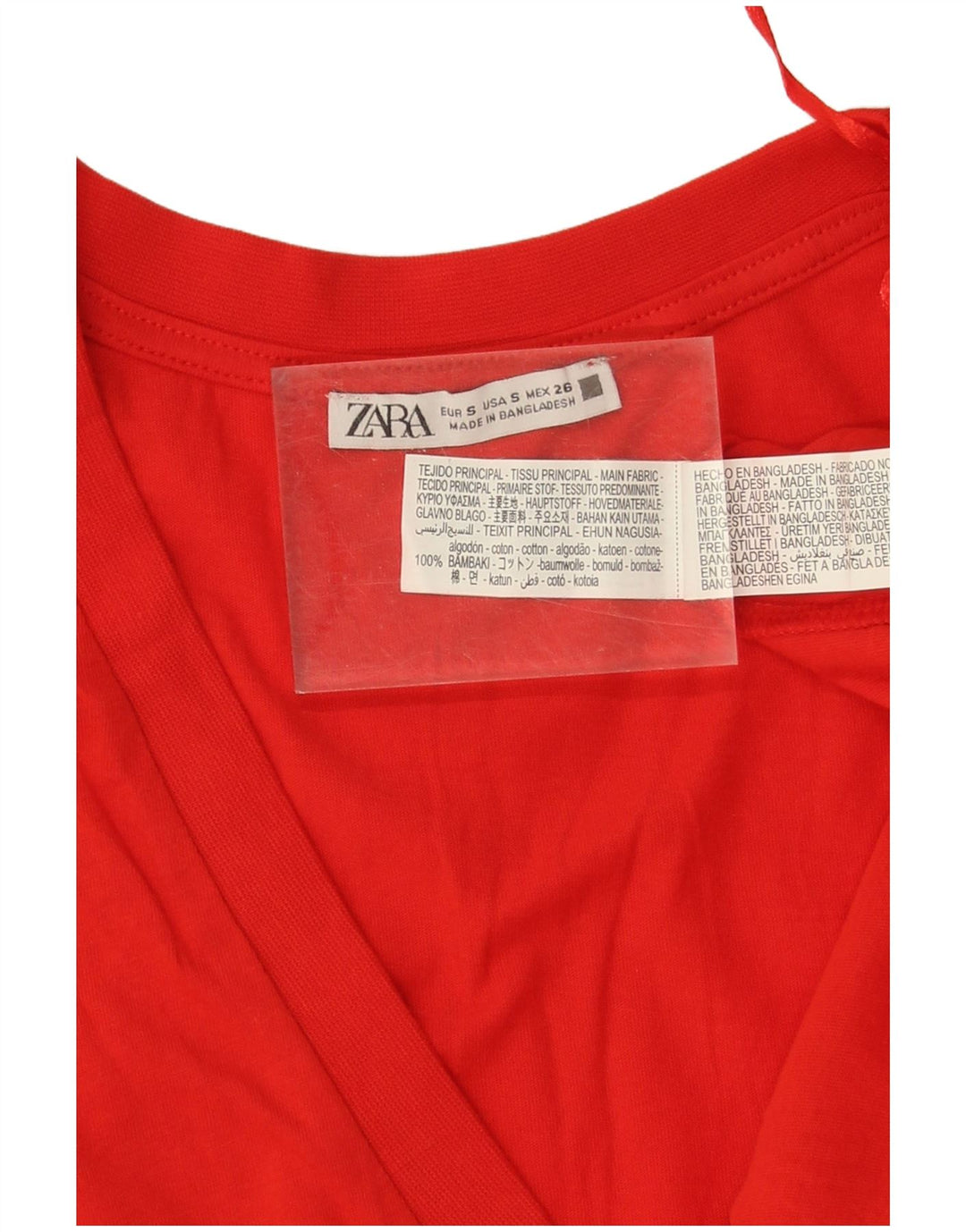 Übergroßes T-Shirt-Oberteil für Damen von Zara, UK 10, Größe S, rot, Baumwolle