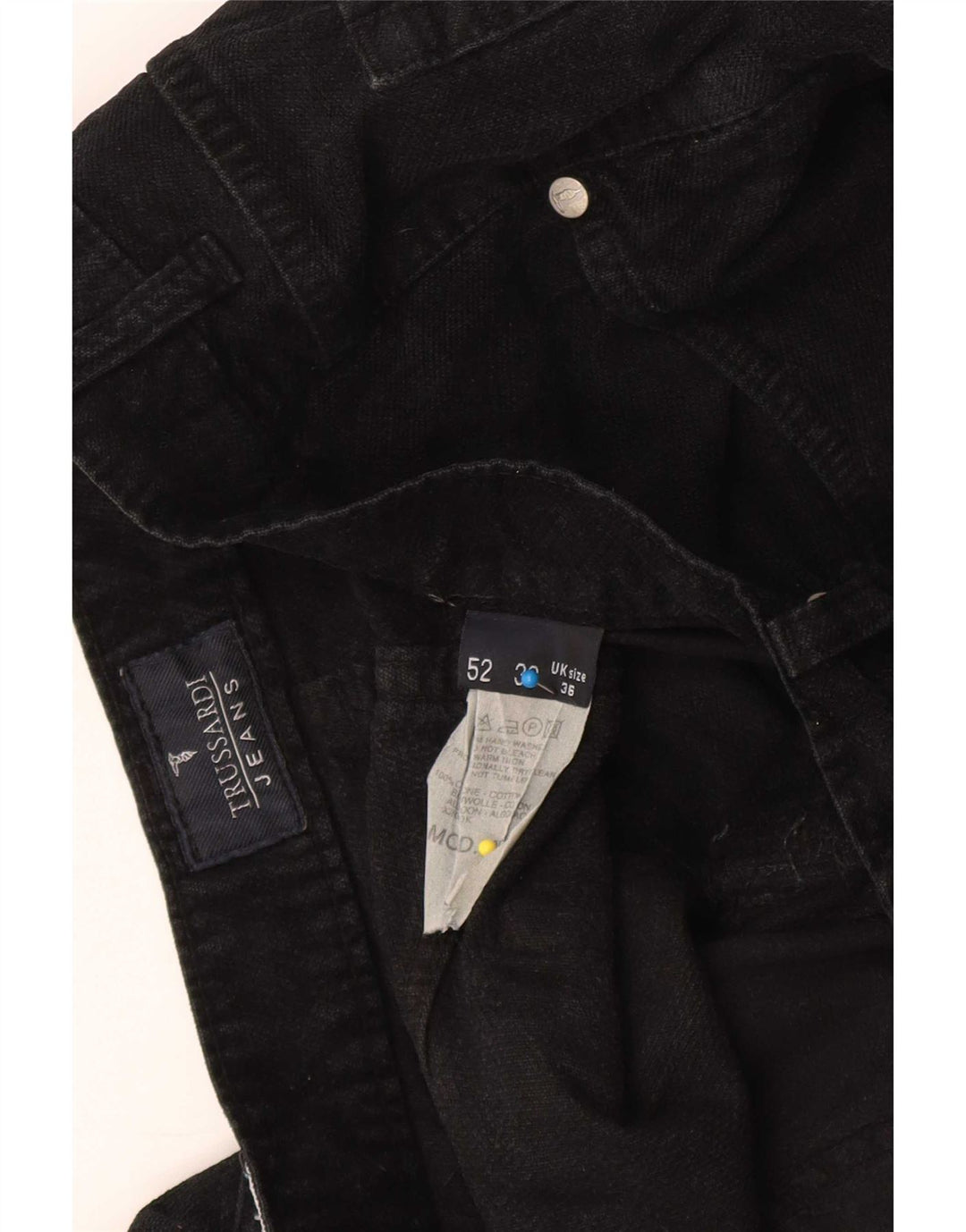 Trussardi Herren Straight Jeans W36 L27 Schwarze Baumwolle