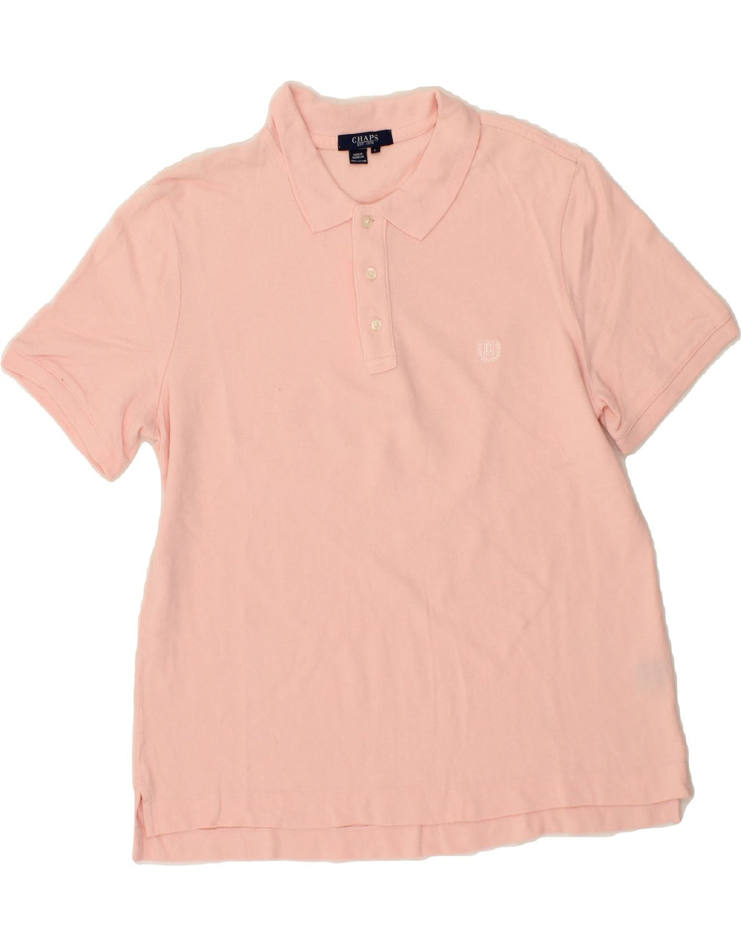 CHAPS Mens Slim Polo Shirt Large Pink Cotton Vintage Chaps and Second-Hand Chaps from Messina Hembry 