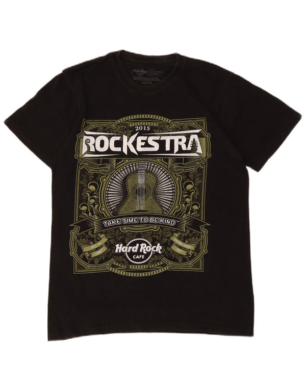 Hard Rock Cafe Herren Rockestra Graphic T-Shirt Top Small Schwarz Baumwolle