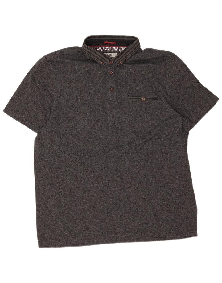 Ted Baker Herren-Poloshirt, Größe 6 2XL, graues Polyester