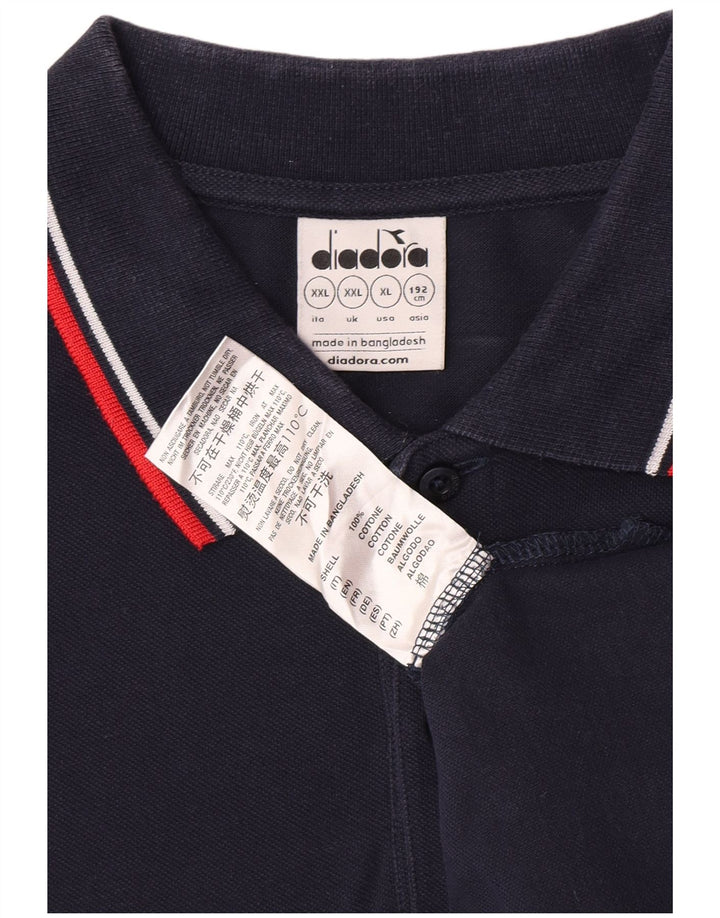 Diadora Herren Poloshirt 2XL Marineblau Baumwolle
