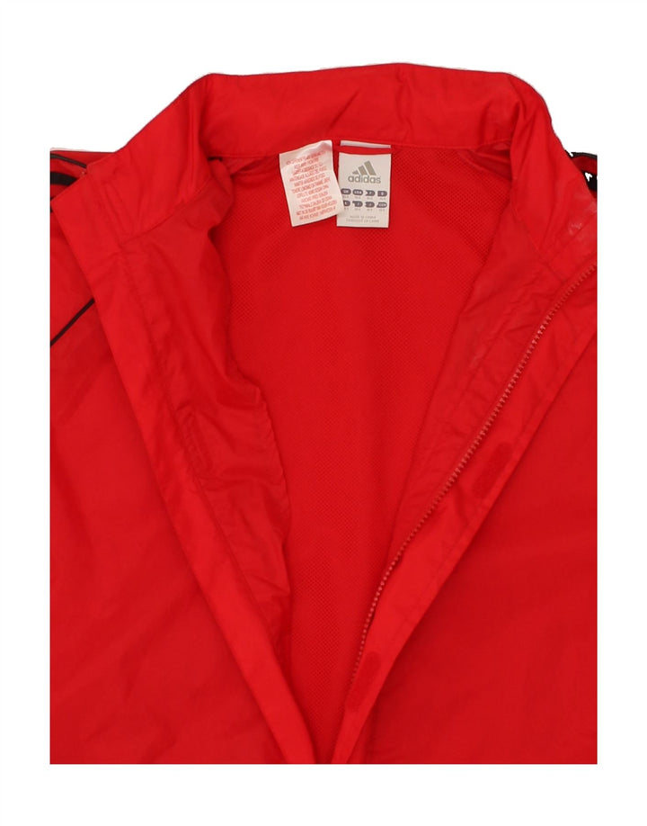 ADIDAS Boys AC Milan Hooded Rain Jacket 13-14 Years Red Polyamide Vintage Adidas and Second-Hand Adidas from Messina Hembry 