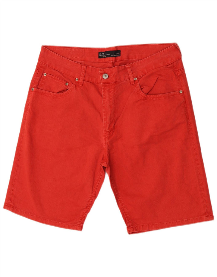 Zara Herren Jeansshorts EU 44 Large W34 Rote Baumwolle