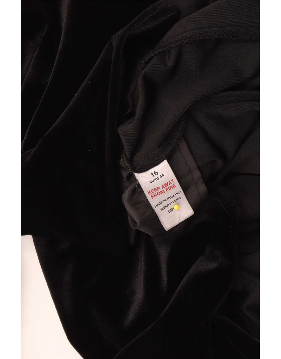 Vintage Damen Samtmantel UK 16 Großes schwarzes Polyester