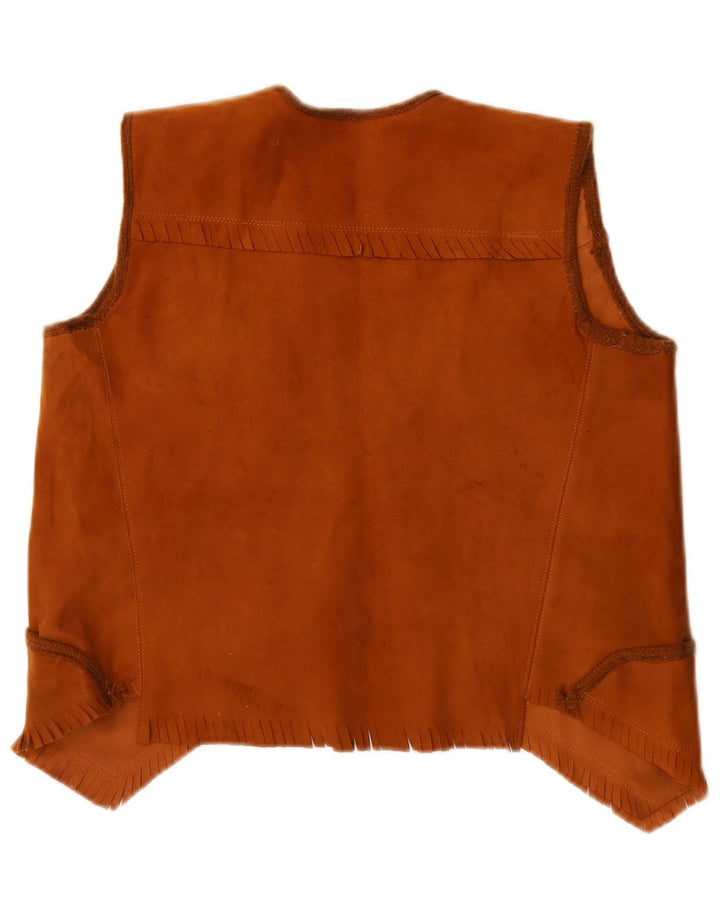 Vintage Damen Wildlederweste UK 14 Mittelbraun