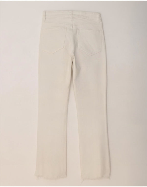 Zara Damen Straight Jeans EU 36 XS W26 L26 Weiße Baumwolle