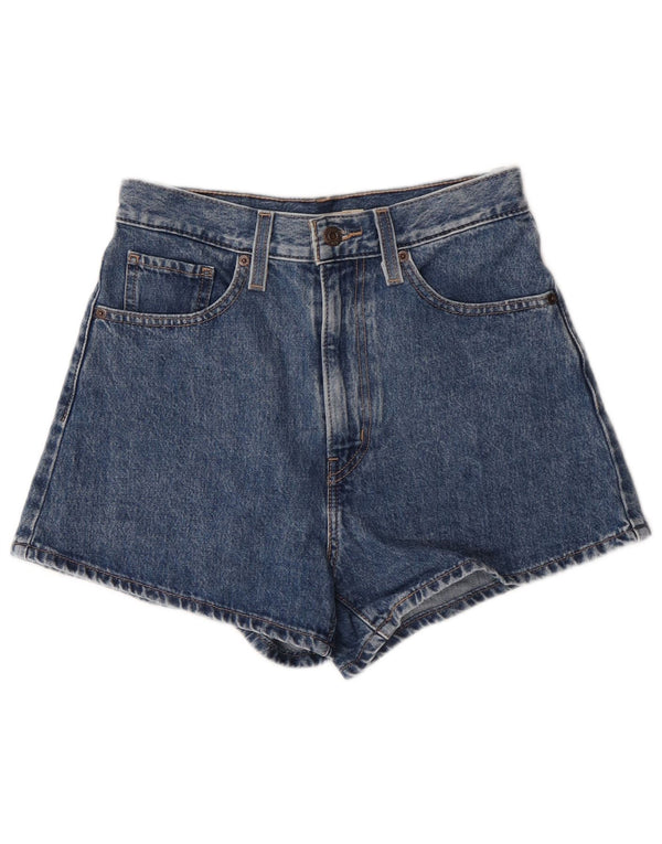 Levi's Damen-Jeansshorts mit hoher Taille, W27, klein, blaue Baumwolle