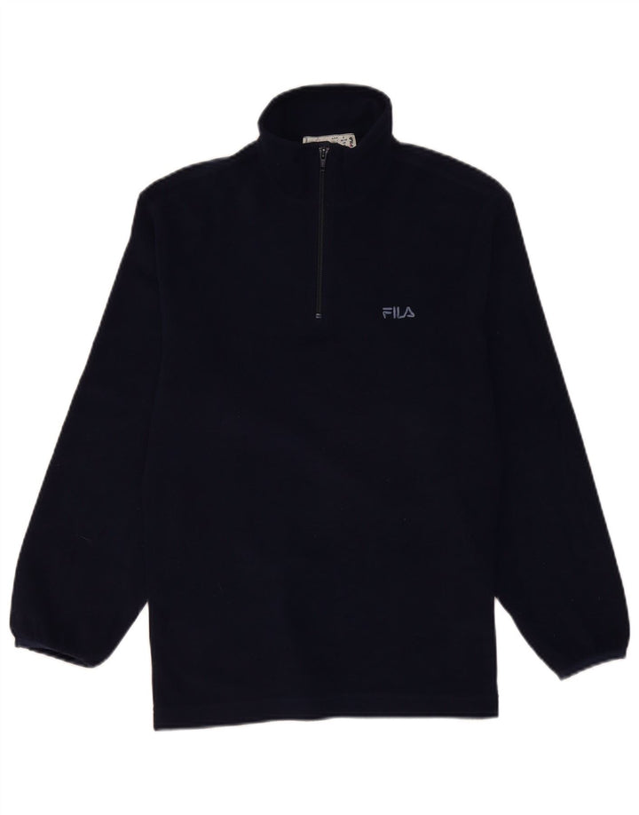 FILA Herren-Fleecepullover mit Reißverschluss am Hals, klein, marineblaues Polyester