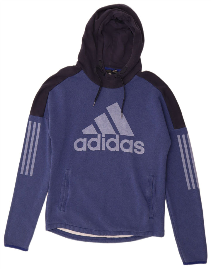 ADIDAS Herren-Kapuzenpullover mit Grafik, klein, marineblau, Farbblock-Baumwolle