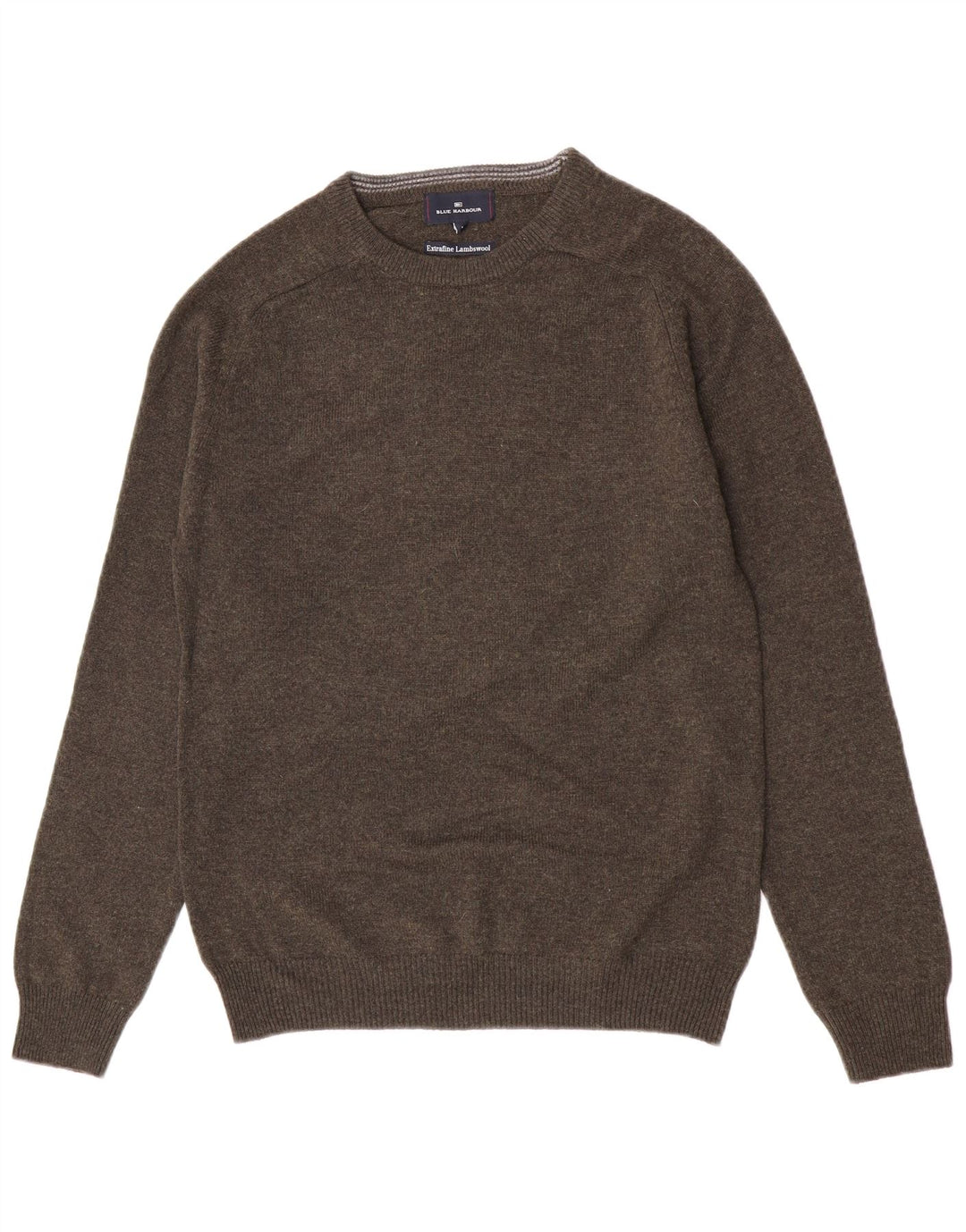 Marks & Spencer Herren-Pullover mit Rundhalsausschnitt, klein, grün gefleckte Lammwolle