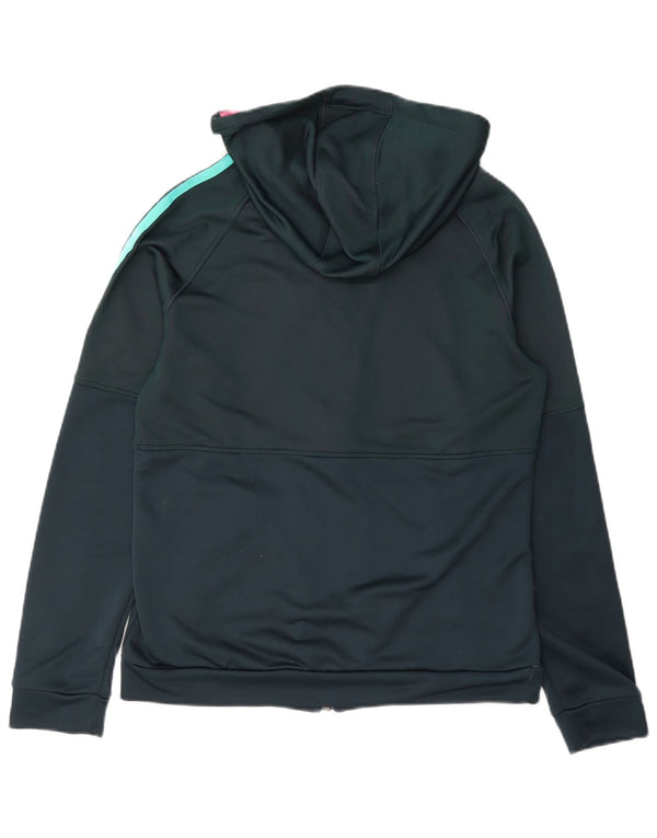 Adidas Damen Zip Hoodie Pullover UK 12/14 Medium Marineblau Polyester