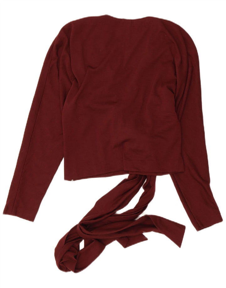 Luisa Spagnoli Damen-Pullover mit V-Ausschnitt vorne zum Binden, Größe 42, mittleres Kastanienbraun