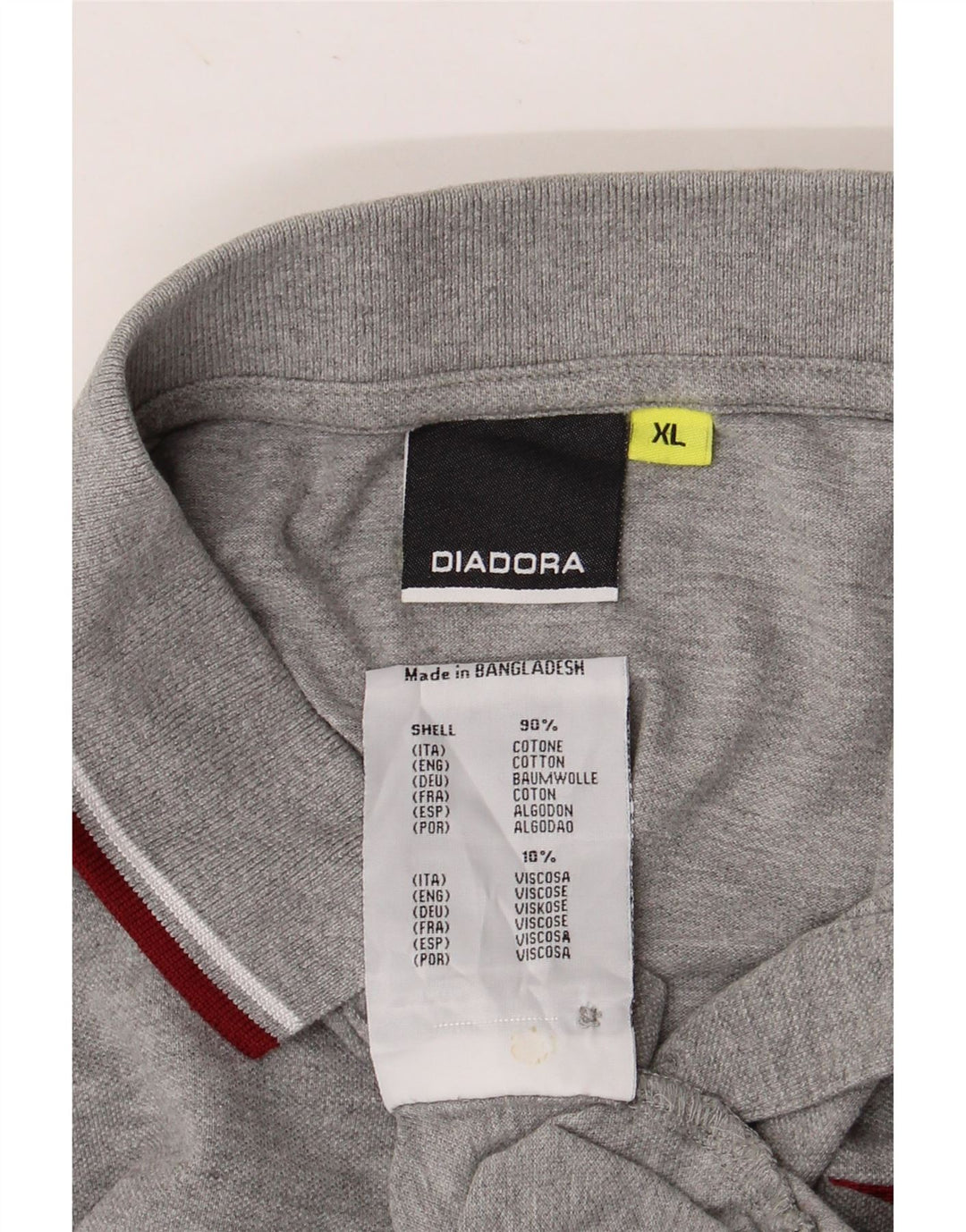 DIADORA Herren Poloshirt XL Grau Baumwolle