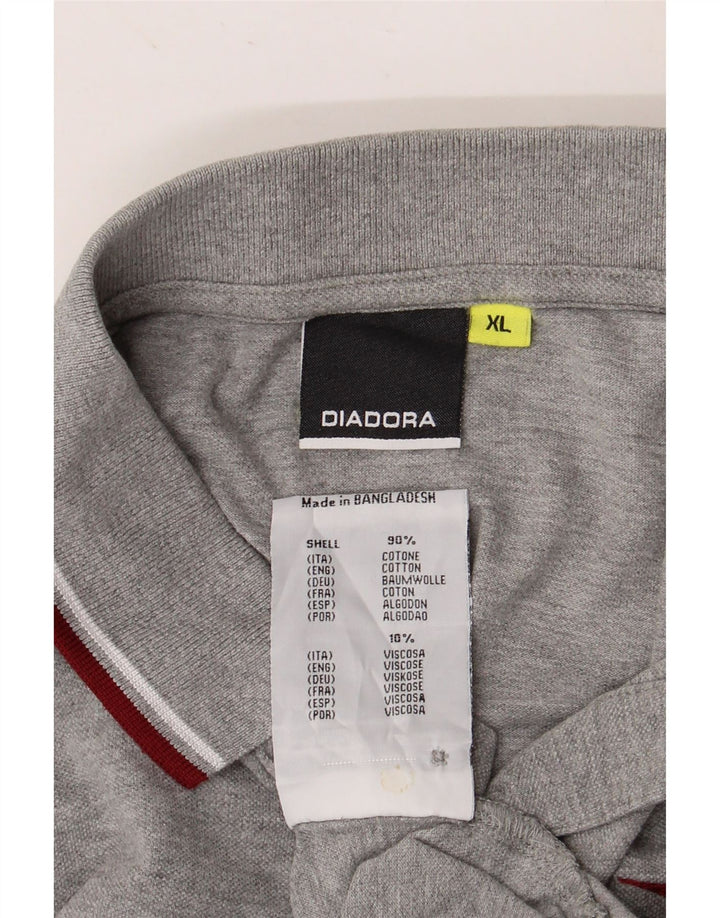 DIADORA Herren Poloshirt XL Grau Baumwolle