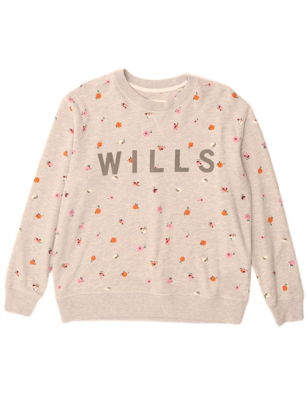 Jack Wills Damen-Sweatshirt mit Grafik, Gr. 10, Größe S, Grau, Blumenmuster
