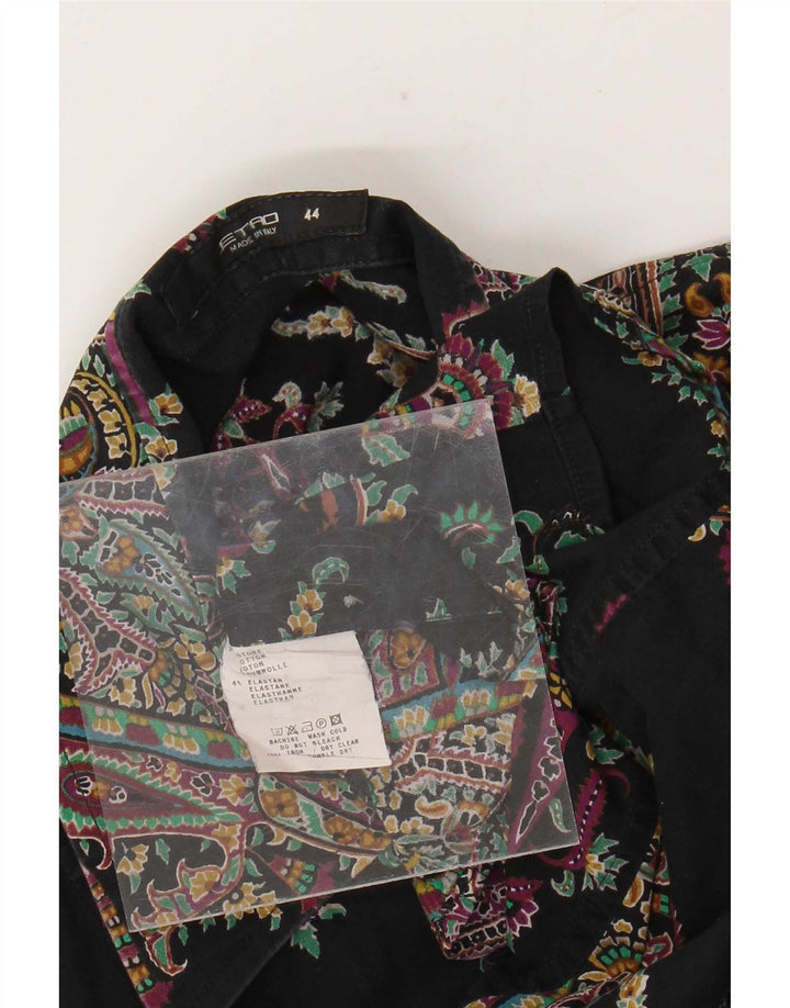 Etro Damenhemd IT 44 Mittelschwarze Paisley-Baumwolle