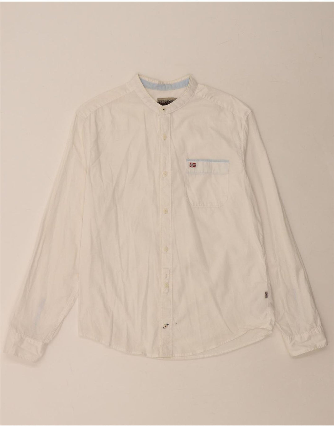 NAPAPIJRI Herren Geographic Regular Fit Hemd aus mittelweißer Baumwolle