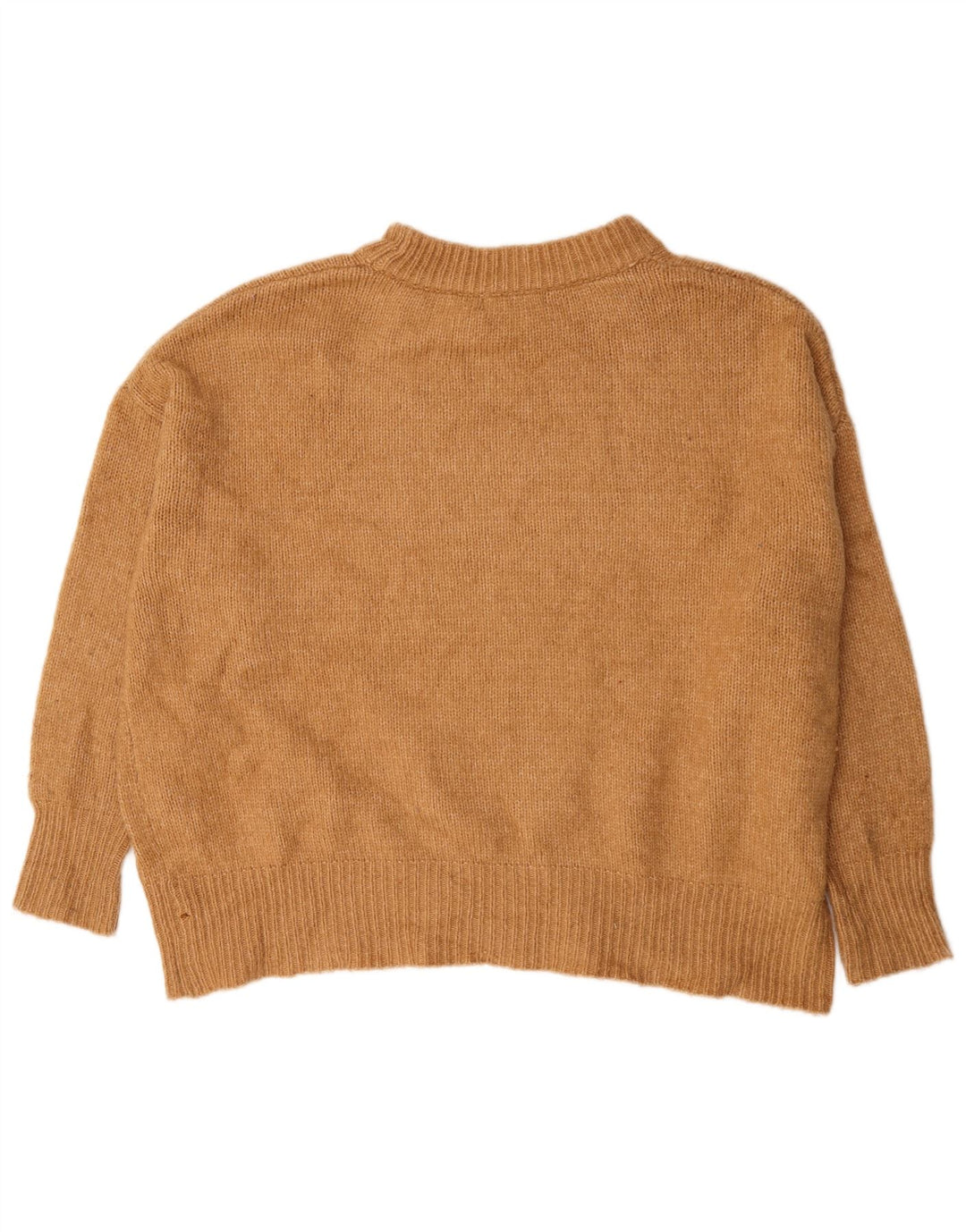 Zara Damen-Pullover mit Rollkragen, übergroß, Gr. 10, Small, Beige, Acryl