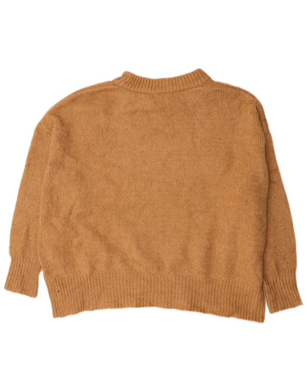 Zara Damen-Pullover mit Rollkragen, übergroß, Gr. 10, Small, Beige, Acryl