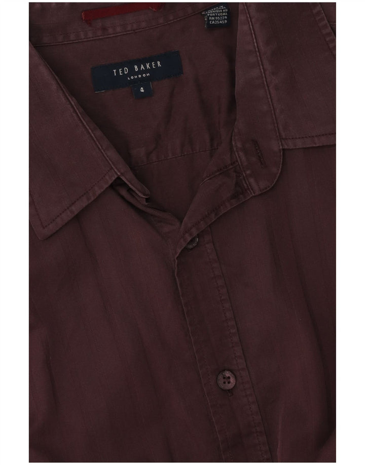 TED BAKER Herrenhemd Größe 4 Large Burgund