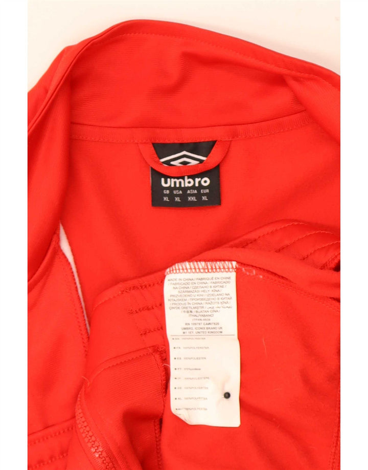 Umbro Herren-Trainingsanzug-Oberteil, Jacke, XL, rotes Farbblock-Polyester