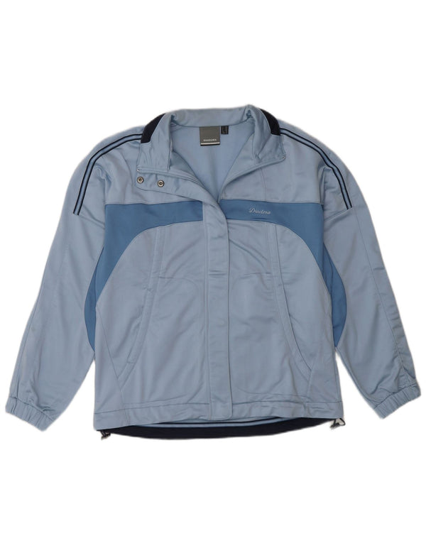 Diadora Damen-Trainingsanzug-Oberteiljacke UK 12 Mittelblaues Colourblock-Polyester
