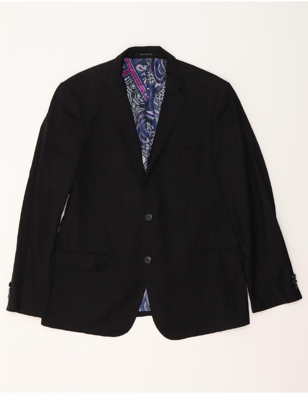 TED BAKER Herren-Blazer mit 2 Knöpfen, UK 42, XL, schwarze Wolle