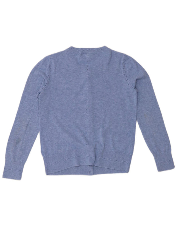 WHITE STUFF Damen-Cardigan-Pullover, Gr. 10, klein, blau gefleckte Baumwolle