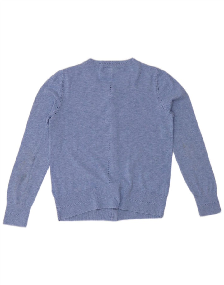 WHITE STUFF Damen-Cardigan-Pullover, Gr. 10, klein, blau gefleckte Baumwolle